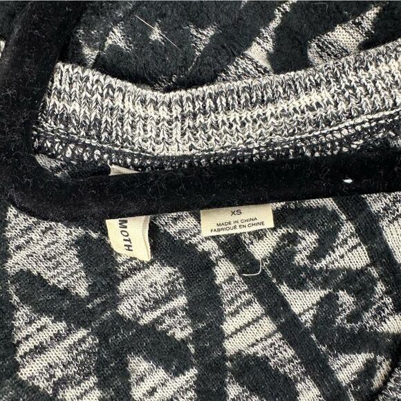 MOTH Anthropologie Black Chain Stitch Pattern Sweater Dress Sz XS - Picture 6 of 8